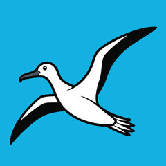 Solid color Wandering Albatross animal vector design