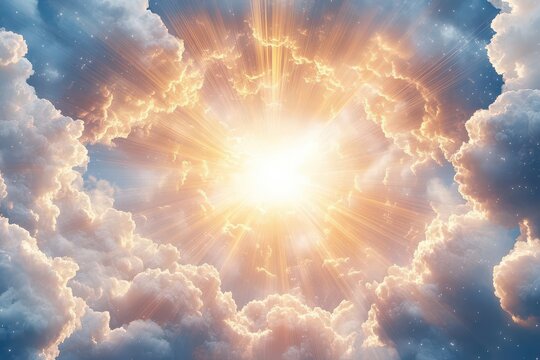 Divine Light Shining Through Clouds.