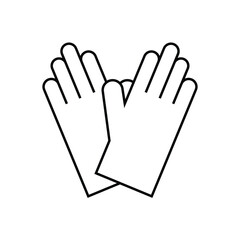 Latex hand gloves line icon. Simple outline style. Medical, cleaning, rubber, surgeon, chemical, safety protective concept. Vector illustration isolated on white background. 