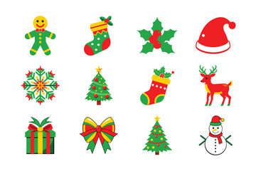 Christmas Icon Vectors & Illustrations  Festive Holiday Design Elements