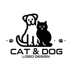 Cat And Dog Vector  Logo Design