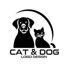 Cat And Dog Vector  Logo Design