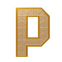 Geometric Gold 3D Alphabet P. 3D Icon