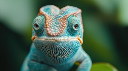 Fototapeta premium Captivating close-up of a vibrantly colored lizard with intricate scales showcasing the beauty of wildlife in nature's palette