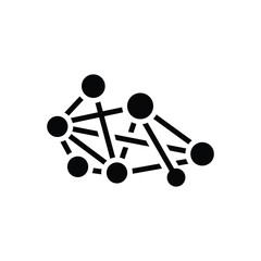 Black solid icon for network