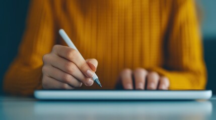 Exploring creative expression the art of digital note-taking with a stylus on a tablet for enhanced idea generation and productivity
