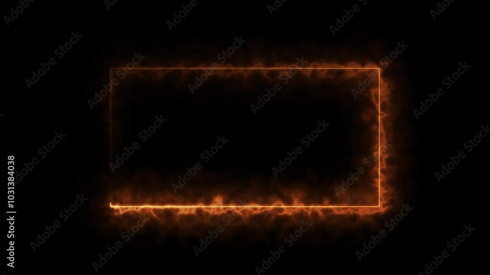 Poster light glowing neon blue color picture frame rectangle animation icon. shape rectangle glowing and fu