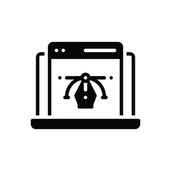 Black solid icon for web design