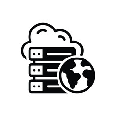 Black solid icon for web server
