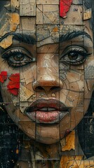 Mosaic Portrait of a Woman - Contemporary Art