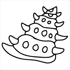 Illustration  Shell Line Art Coloring Page