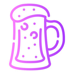 beer mug Line Gradient Icon
