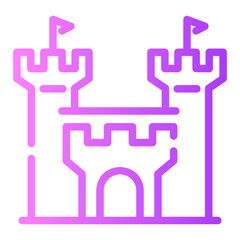castle Line Gradient Icon