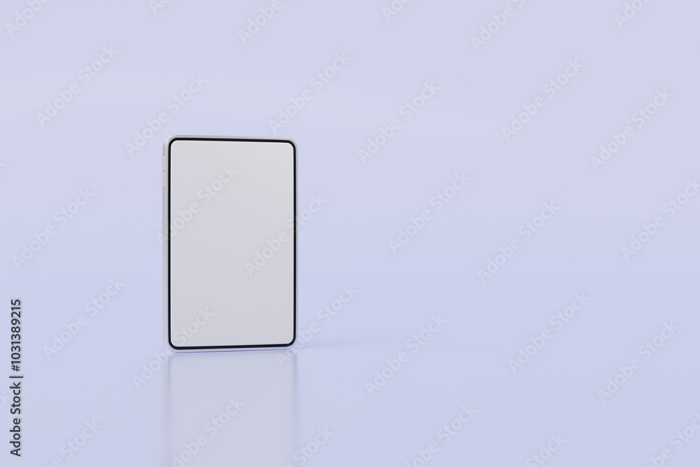 Poster 3d realistic tablet with blank white screen for mockup icon. minimal tablet computer empty screen ic