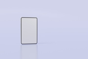 3d Realistic tablet with blank white screen for mockup icon. Minimal tablet computer empty screen icon isolated on purple background. Computer electronics technology used everyday concept. 3d render.