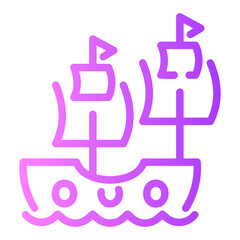 ship Line Gradient Icon