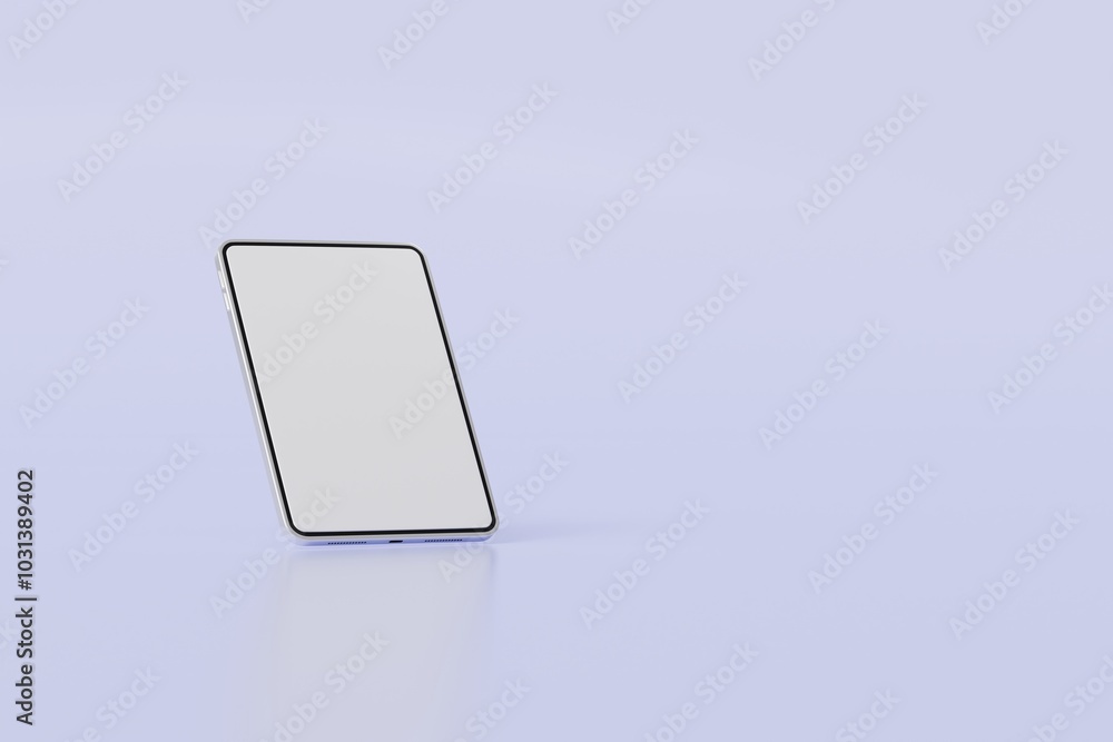 Poster 3d realistic tablet with blank white screen for mockup icon. minimal tablet computer empty screen ic