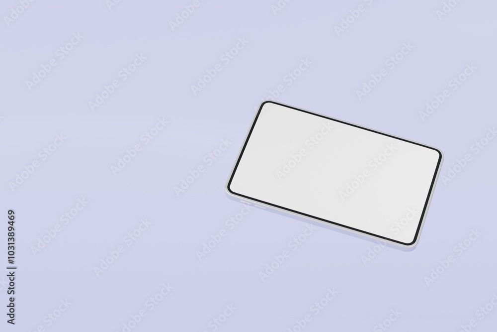 Poster 3d realistic tablet with blank white screen for mockup icon. minimal tablet computer empty screen ic