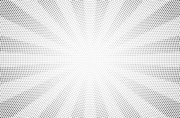Halftone texture dot radial background, cartoon comic retro pop art dot border, halftone shadow