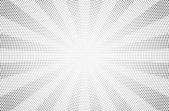 Halftone texture dot radial background, cartoon comic retro pop art dot border, halftone shadow