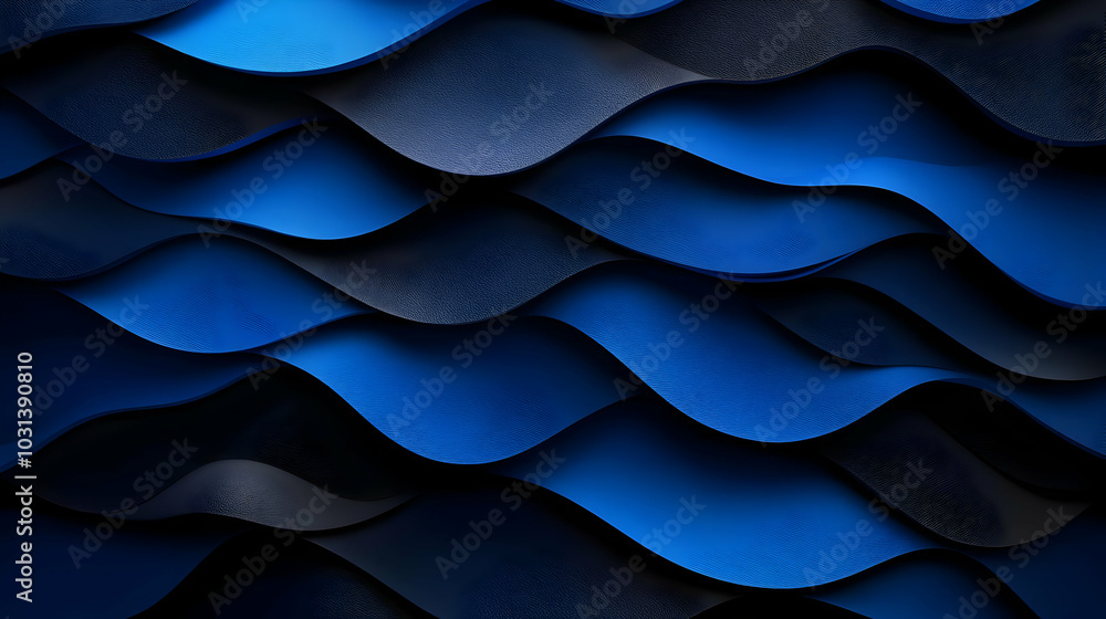Poster abstract blue wave pattern with layered textures.