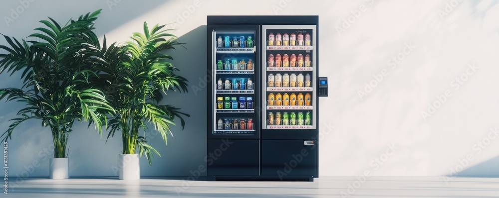 Poster modern vending machine in a minimalist setting