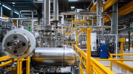 A factory utilizing advanced zero-emissions machinery, setting new standards for environmentally friendly production