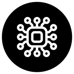 Editable processor, chip vector icon. AI technology, artificial intelligence, computer. Part of a big icon set family. Perfect for web and app interfaces, presentations, infographics, etc