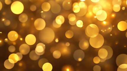 Fototapeta premium Abstract golden bokeh circles forming a soft and glowing pattern, ideal for artistic and creative concepts.