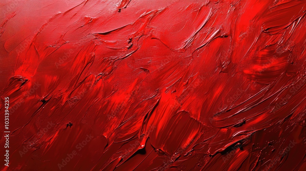 Poster abstract red background with textured brushstrokes and vibrant hues creating a lively and bold atmos