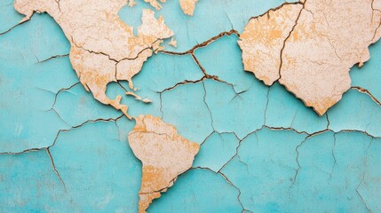 Cracked and fragmented globe with broken trade routes representing the disruption and challenges facing the global economy and international commerce