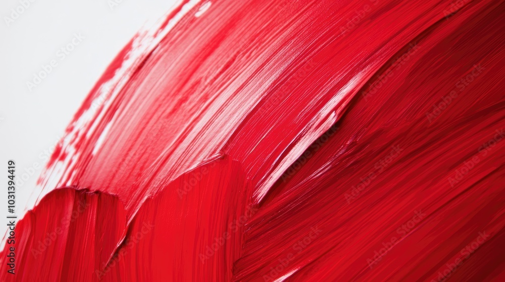 Poster abstract red brush strokes with smooth transitions and subtle textures, forming a visually engaging 