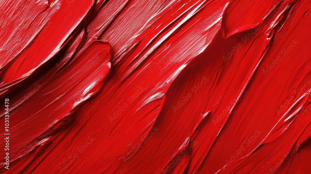 Poster abstract red brush strokes with smooth transitions and subtle textures, forming a visually engaging 