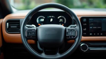 EV dashboard with navigation system 