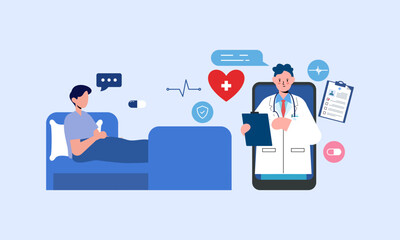 Telemedicine concept vector illustration. Doctor concept