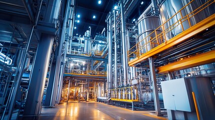 Obraz premium A vertically integrated factory managing every stage of production, from raw materials to finished products, in one facility