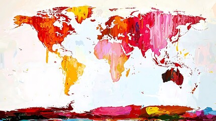 Abstract World Map in Vibrant Colors