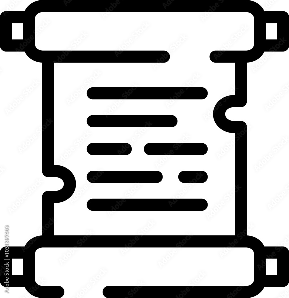 Poster rounded stroke scroll icon