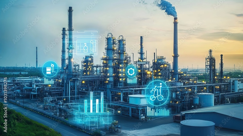 Poster an energy-efficient factory utilizing smart technology to monitor energy consumption and minimize wa