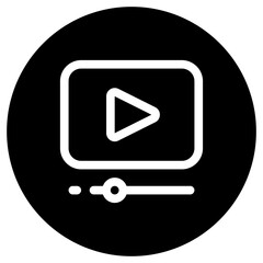 Editable video player, app, web, streaming vector icon. Movie, cinema, entertainment. Part of a big icon set family. Perfect for web and app interfaces, presentations, infographics, etc