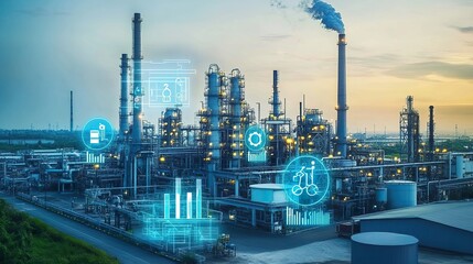 An energy-efficient factory utilizing smart technology to monitor energy consumption and minimize waste