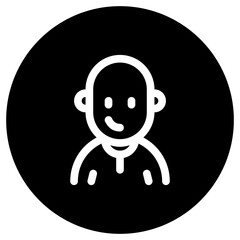Editable person with clean shaved bald head avatar vector icon. User, profile, identity, persona. Part of a big icon set family. Perfect for web and app interfaces, presentations, infographics, etc