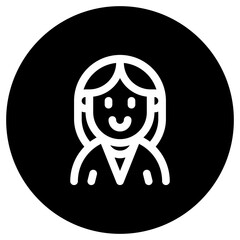 Editable female employee avatar vector icon. User, profile, identity, persona. Part of a big icon set family. Perfect for web and app interfaces, presentations, infographics, etc