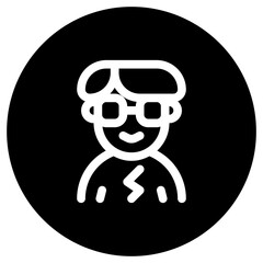 Editable person with bowl haircut and glasses avatar vector icon. User, profile, identity, persona. Part of a big icon set family. Perfect for web and app interfaces, presentations, infographics, etc