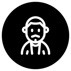 Editable man with buzz haircut and mustache avatar vector icon. User, profile, identity, persona. Part of a big icon set family. Perfect for web and app interfaces, presentations, infographics, etc