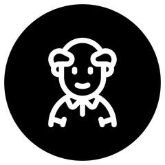 Editable old man grandpa with balding head avatar vector icon. User, profile, identity, persona. Part of a big icon set family. Perfect for web and app interfaces, presentations, infographics, etc