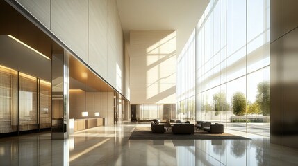 Elegant modern interior with a mockup background wall, enhanced by carefully arranged decor and natural light.