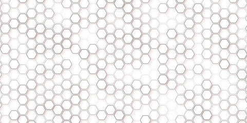 Hexagon seamless pattern. Honeycomb shape geometric background. Orange grid abstract ornament. abstract shape, space for text, objects, vector illustration