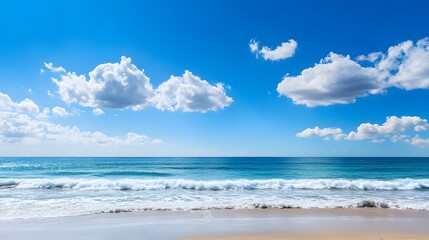 Fototapeta premium Clear Blue Sky with White Clouds