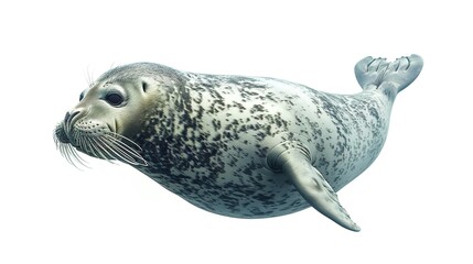 Fototapeta premium A Water Animal on White Background Image - a charming and engaging visual. The water animal on a pristine white background creates an appealing and interesting scene.